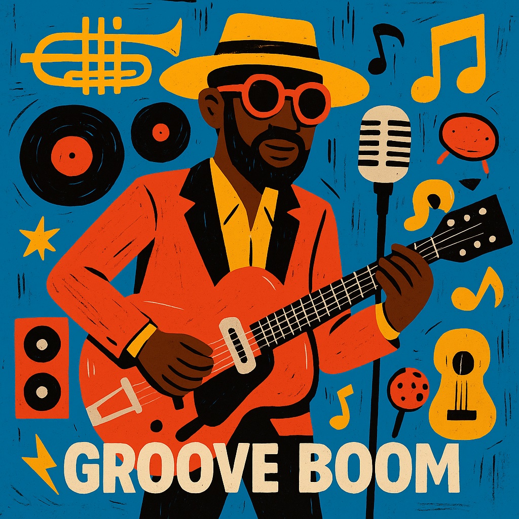 GrooveBoom illustrated soul funk guitarist
